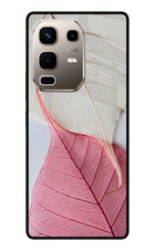 White Pink Leaf Infinix Note 50s 5G Plus Metal Case Back Cover by Casekaro