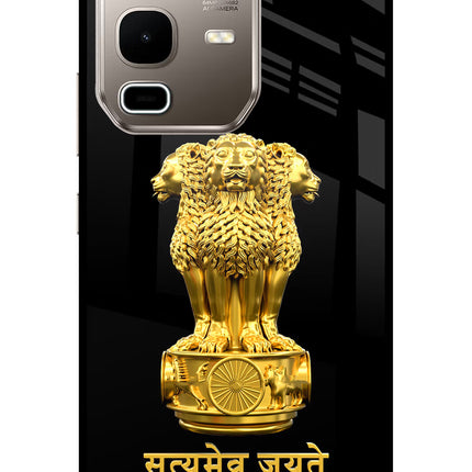 Satyamev Jayate Golden Infinix Note 50s 5G Plus Metal Case Back Cover by Casekaro