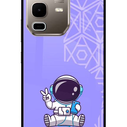 Cute Astronaut Chilling Infinix Note 50s 5G Plus Metal Case Back Cover by Casekaro