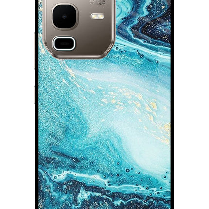 Blue Glitter Marble Infinix Note 50s 5G Plus Metal Case Back Cover by Casekaro