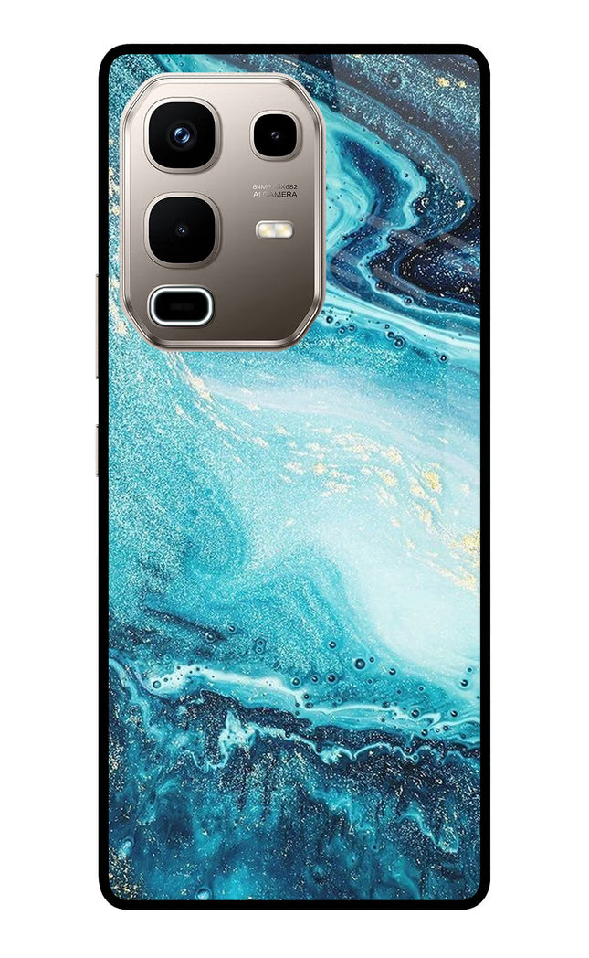 Blue Glitter Marble Infinix Note 50s 5G Plus Metal Case Back Cover by Casekaro