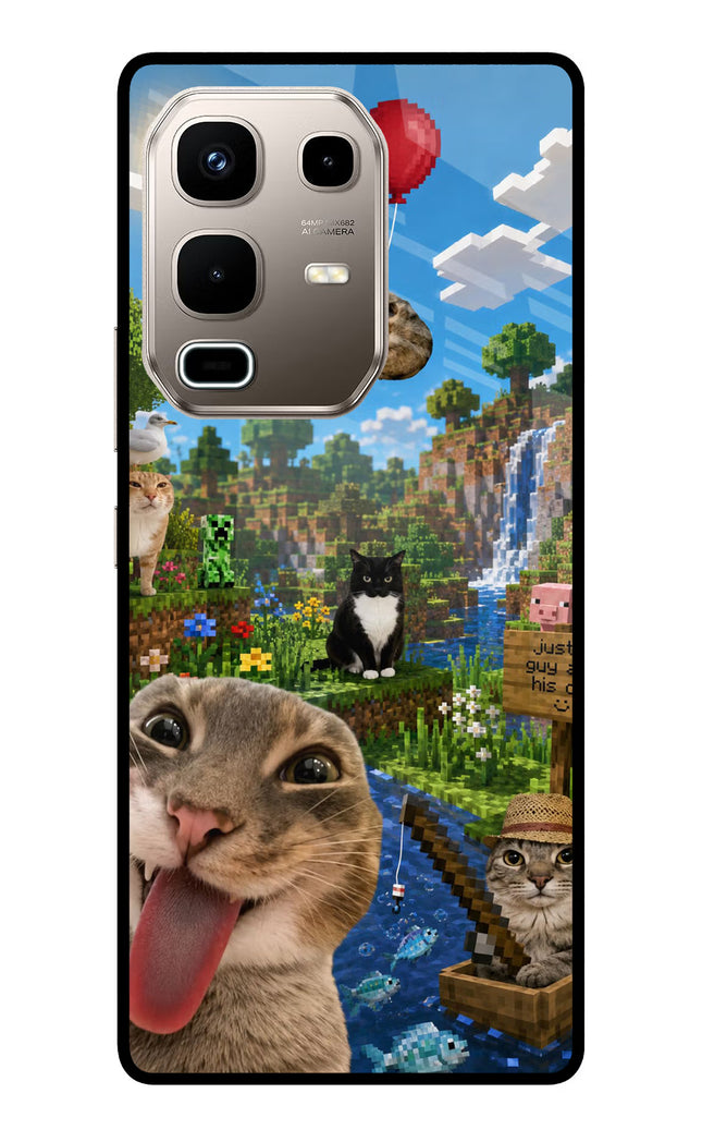 Minecraft Cat Chaos Infinix Note 50s 5G Plus Metal Case Back Cover by Casekaro