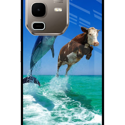 Dolphin vs Cow Infinix Note 50s 5G Plus Metal Case Back Cover by Casekaro