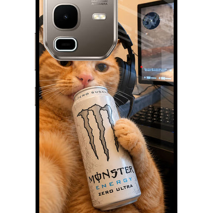 Gamer Cat Energy Infinix Note 50s 5G Plus Metal Case Back Cover by Casekaro