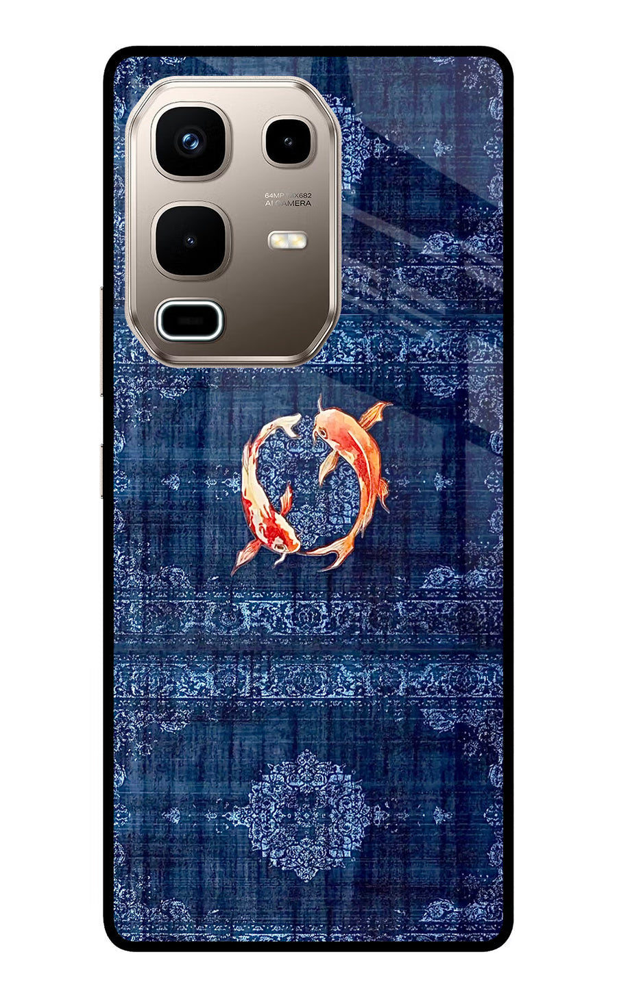 Koi Blue Infinix Note 50s 5G Plus Back Cover, Metal case