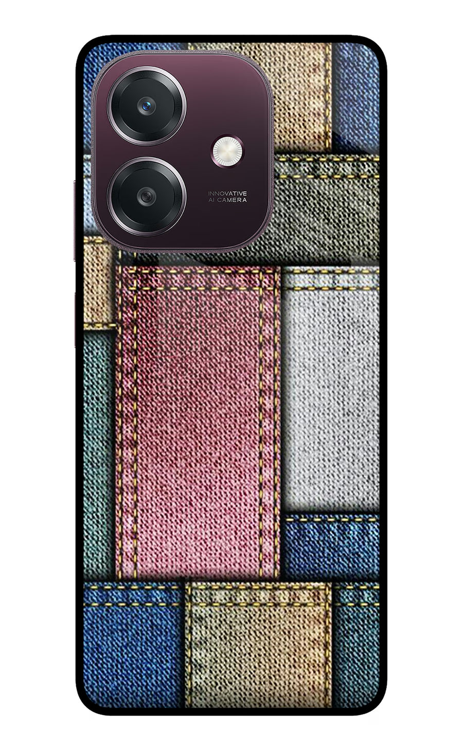 Multicolor Jeans Oppo A3 5G Back Cover, Metal case