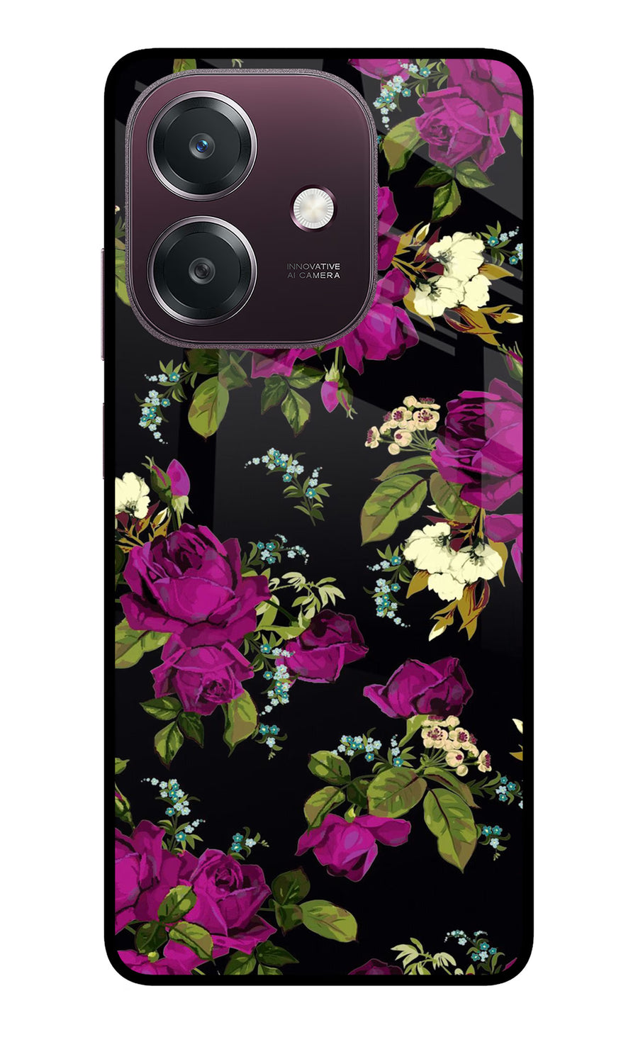 Flowers Oppo A3 5G Back Cover, Metal case