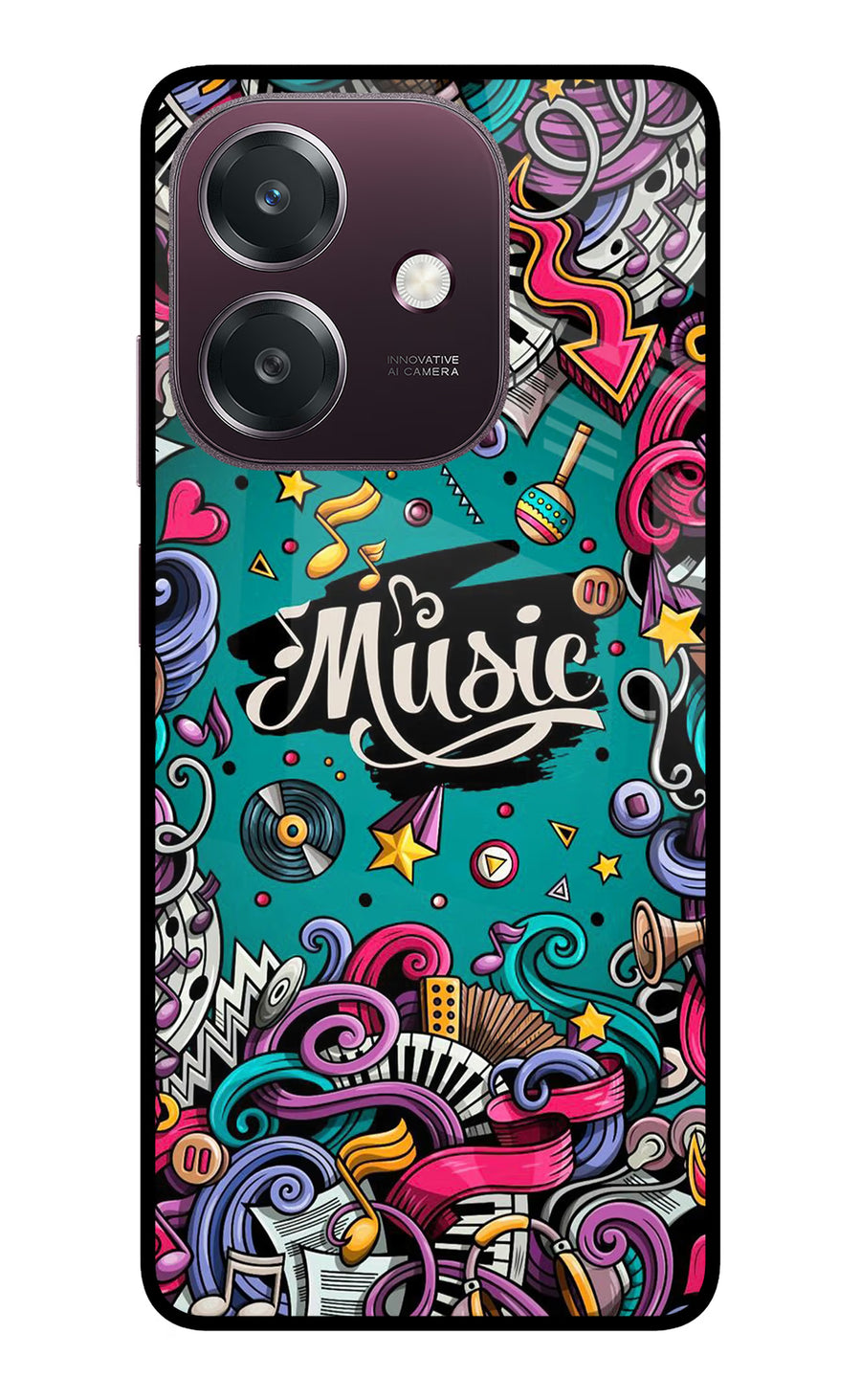 Music Graffiti Oppo A3 5G Back Cover, Metal case
