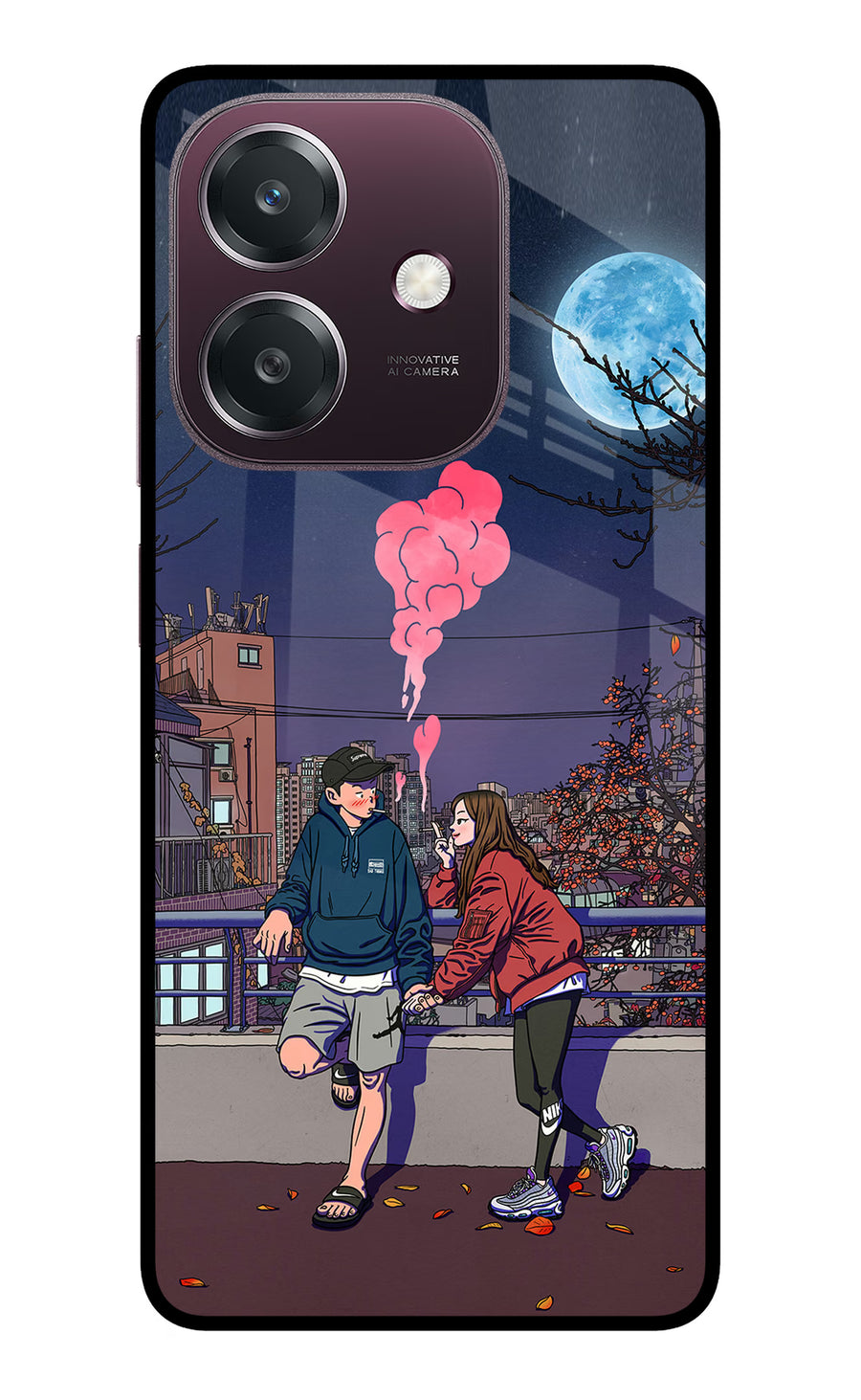 Chilling Couple Oppo A3 5G Back Cover, Metal case