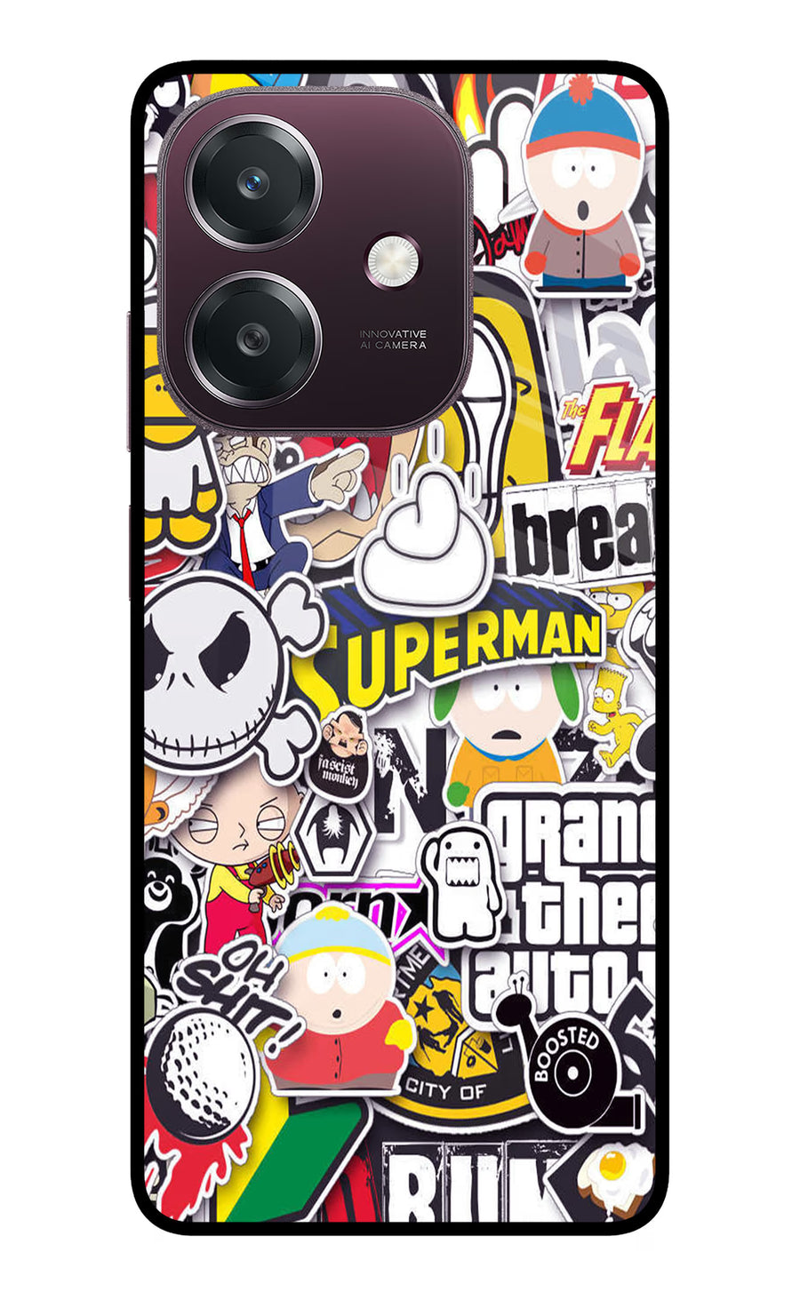 Sticker Bomb Oppo A3 5G Back Cover, Metal case
