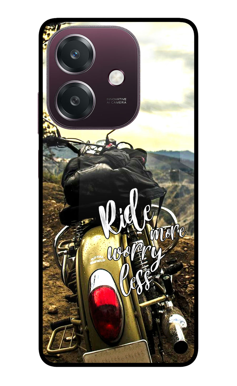 Ride More Worry Less Oppo A3 5G Back Cover, Metal case