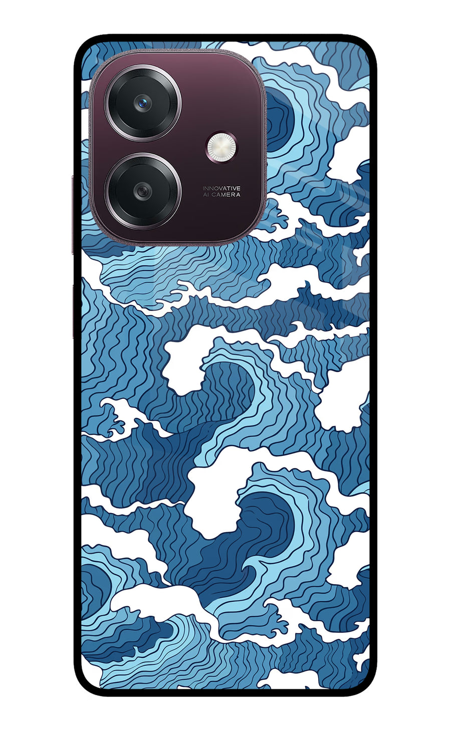 Blue Waves Oppo A3 5G Back Cover, Metal case