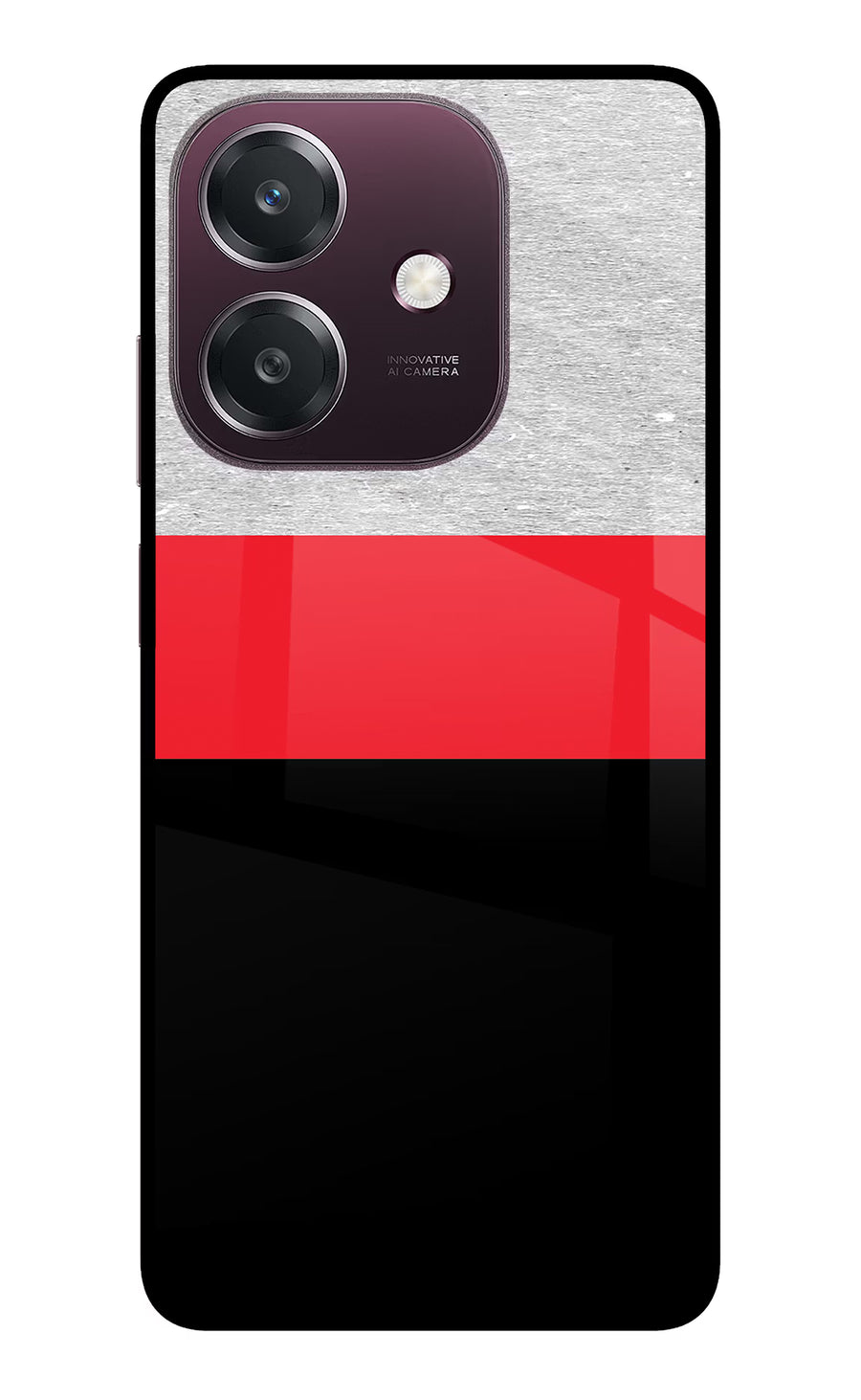 Tri Color Pattern Oppo A3 5G Back Cover, Metal case