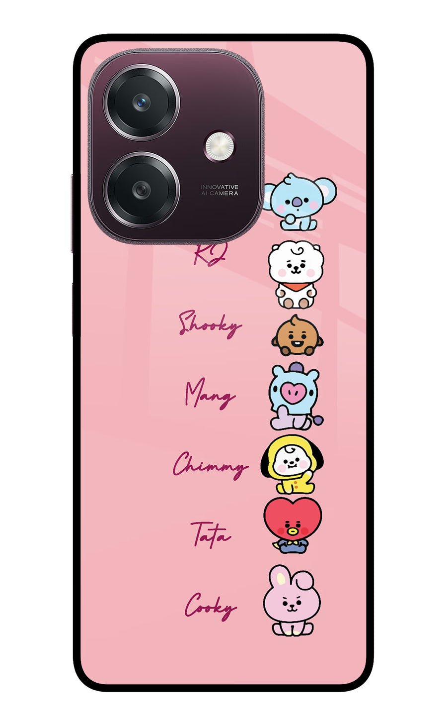 BTS names Oppo A3 5G Back Cover, Metal case