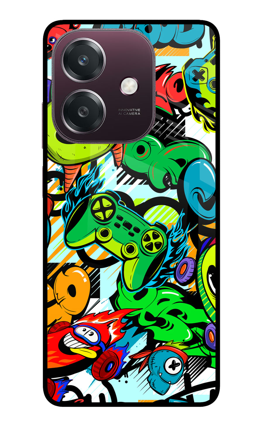 Game Doodle Oppo A3 5G Back Cover, Metal case
