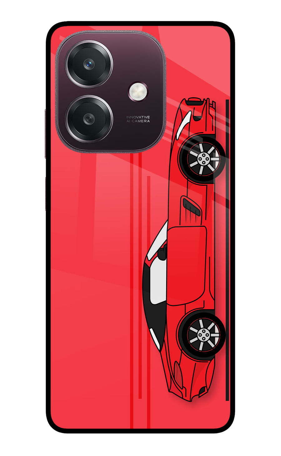 Red Velocity Oppo A3 5G Back Cover, Metal case