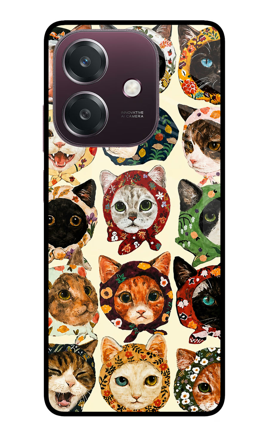 Cool Cat Oppo A3 5G Back Cover, Metal case
