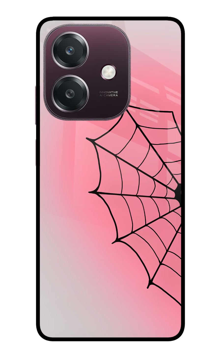 Pink Web Oppo A3 5G Back Cover, Metal case