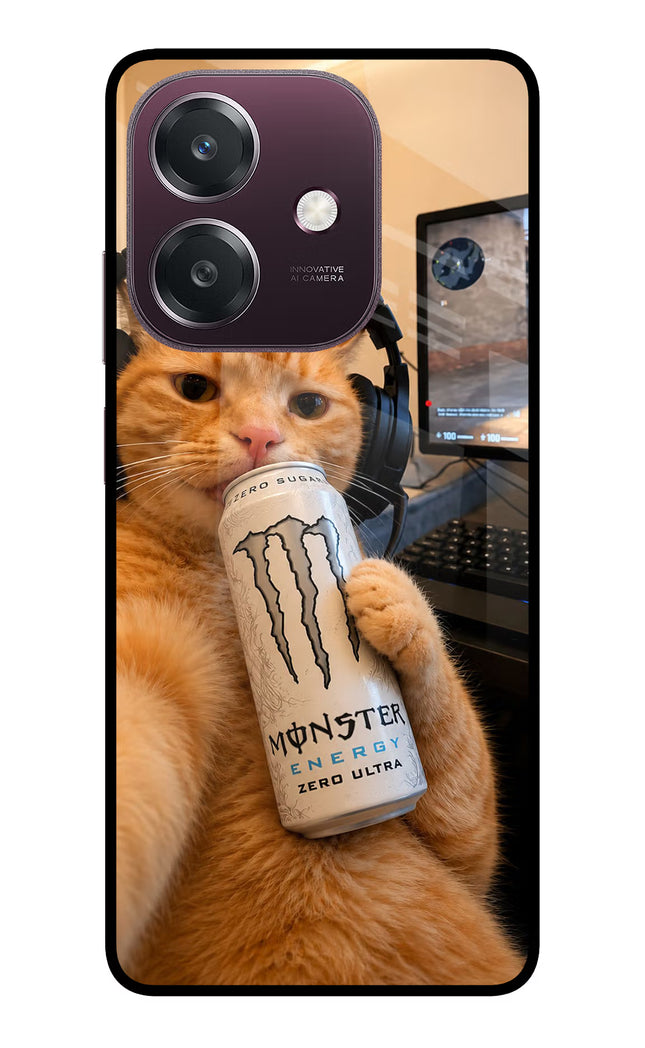 Gamer Cat Energy Oppo A3 5G Metal Case Back Cover by Casekaro