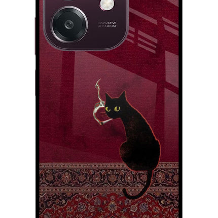 Midnight Cat Oppo A3 5G Metal Case Back Cover by Casekaro
