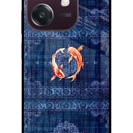 Koi Blue Oppo A3 5G Metal Case Back Cover by Casekaro