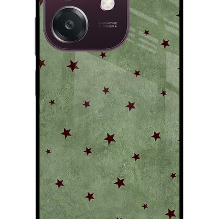 Green Stars Oppo A3 5G Metal Case Back Cover by Casekaro