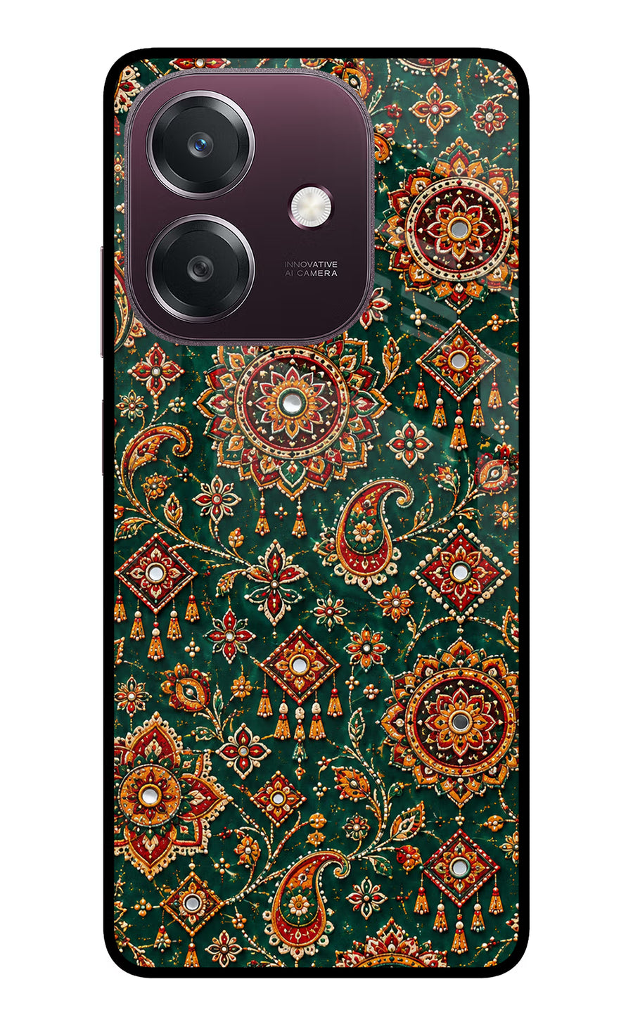 Green Pataka Oppo A3 5G Back Cover, Metal case