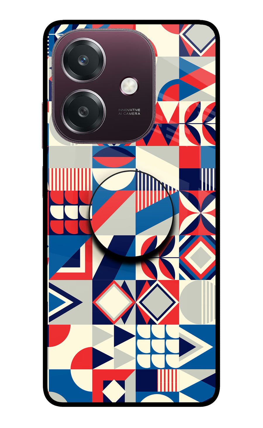 Colorful Pattern Oppo A3 5G Pop Case, Metal case