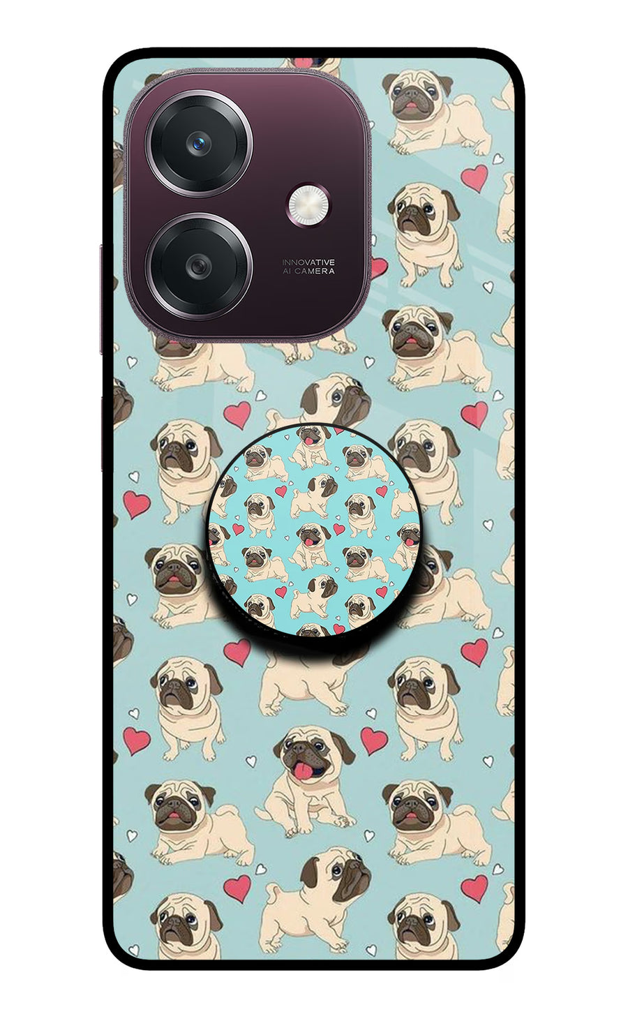 Pug Dog Oppo A3 5G Pop Case, Metal case