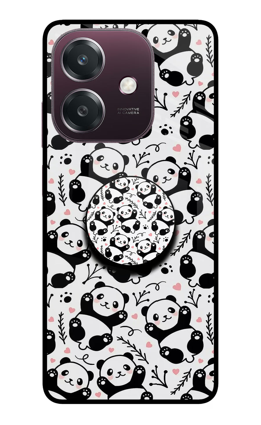Cute Panda Oppo A3 5G Pop Case, Metal case