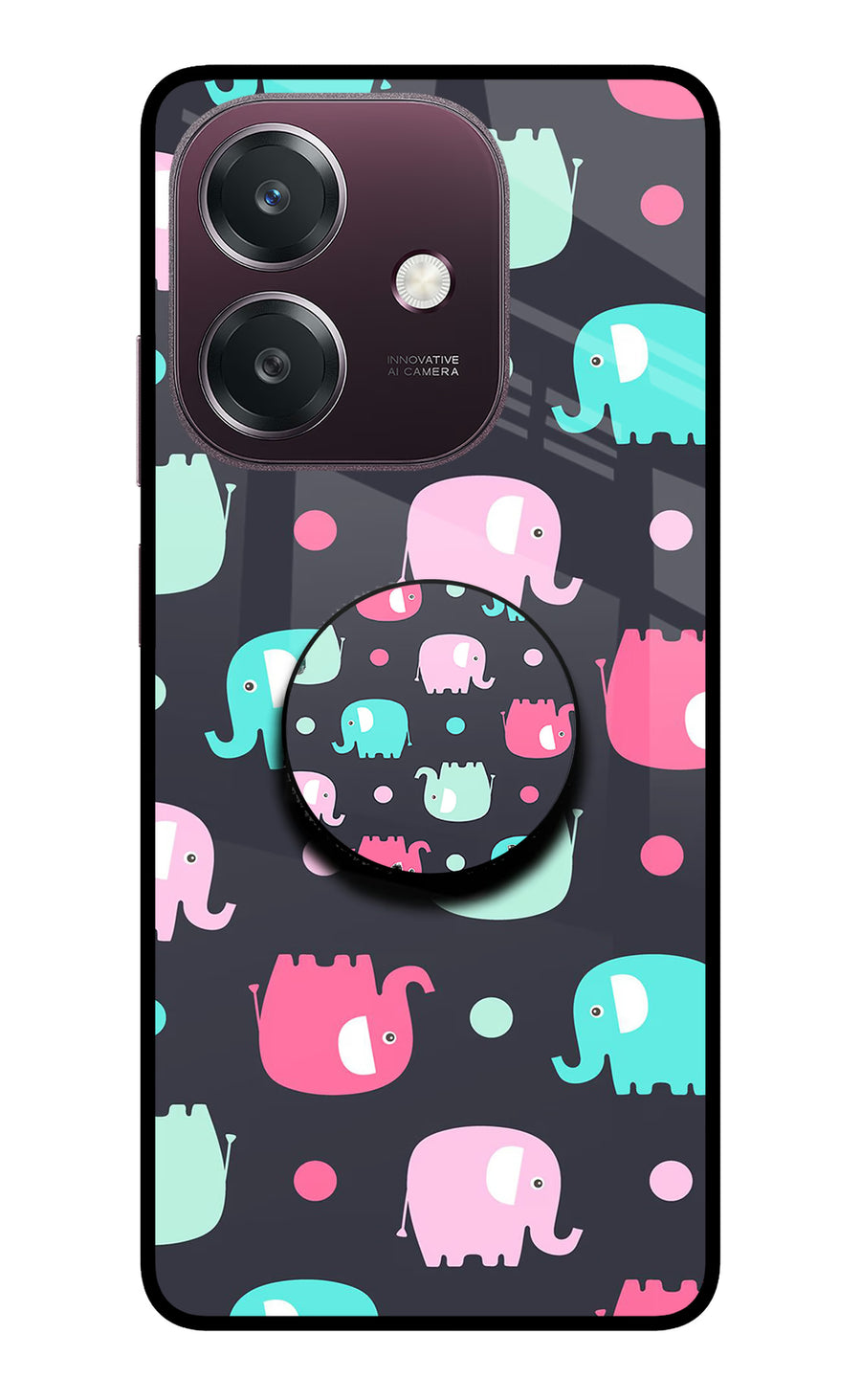 Baby Elephants Oppo A3 5G Pop Case, Metal case