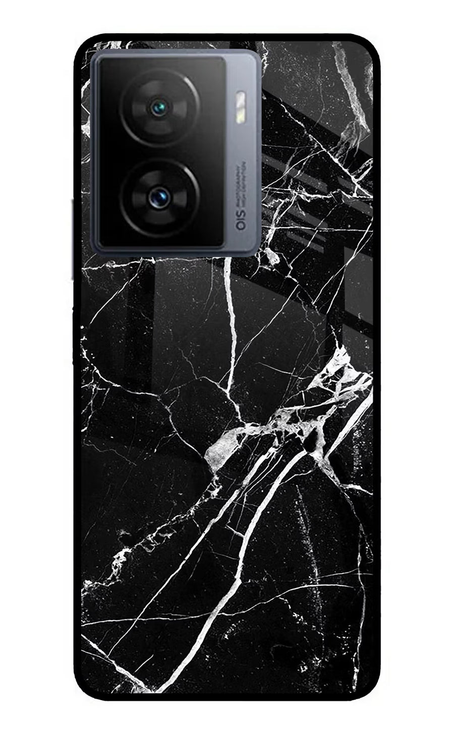 Black Marble Pattern iQOO Z7 5G Back Cover, Metal case