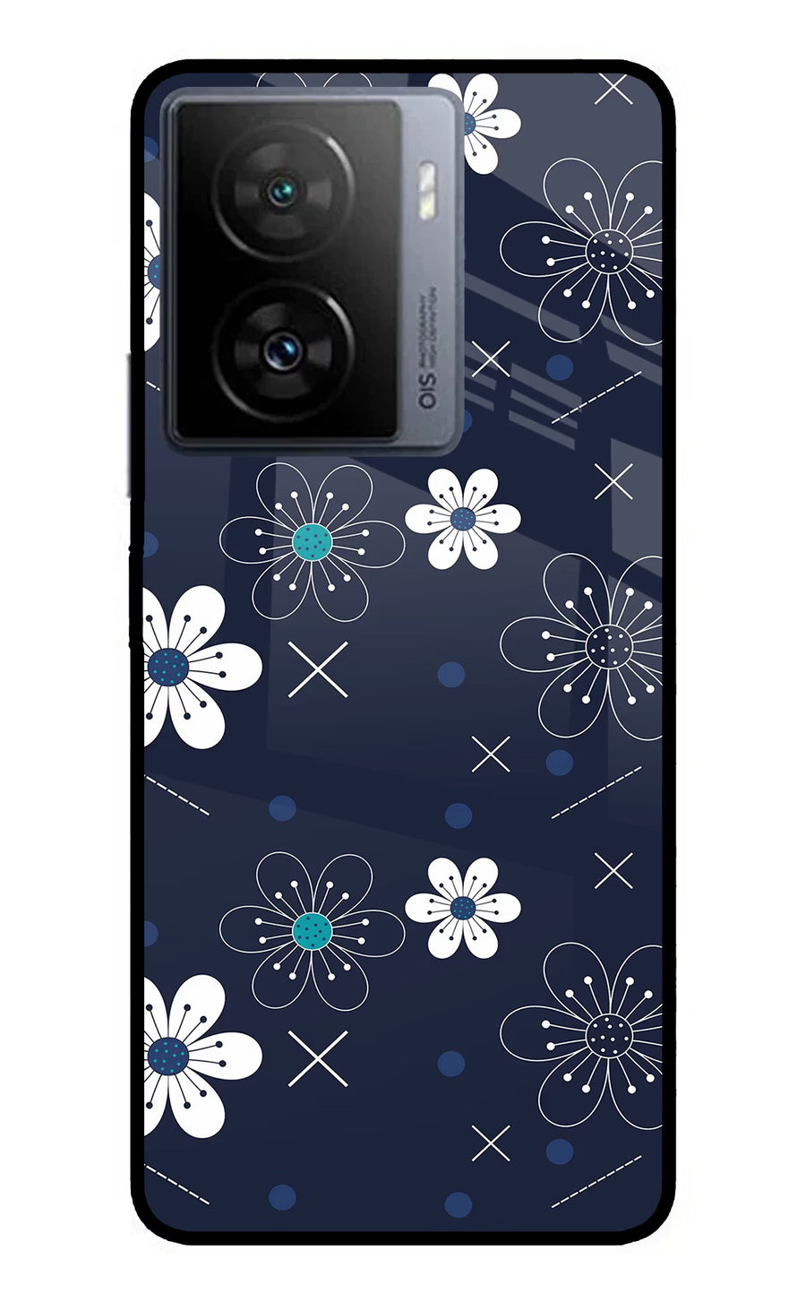 Flowers iQOO Z7 5G Back Cover, Metal case