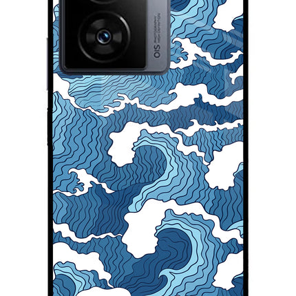 Blue Waves iQOO Z7 5G Metal Case Back Cover by Casekaro