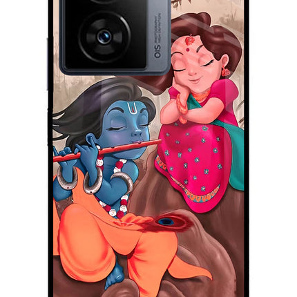 Radhe Krishna iQOO Z7 5G Metal Case Back Cover by Casekaro