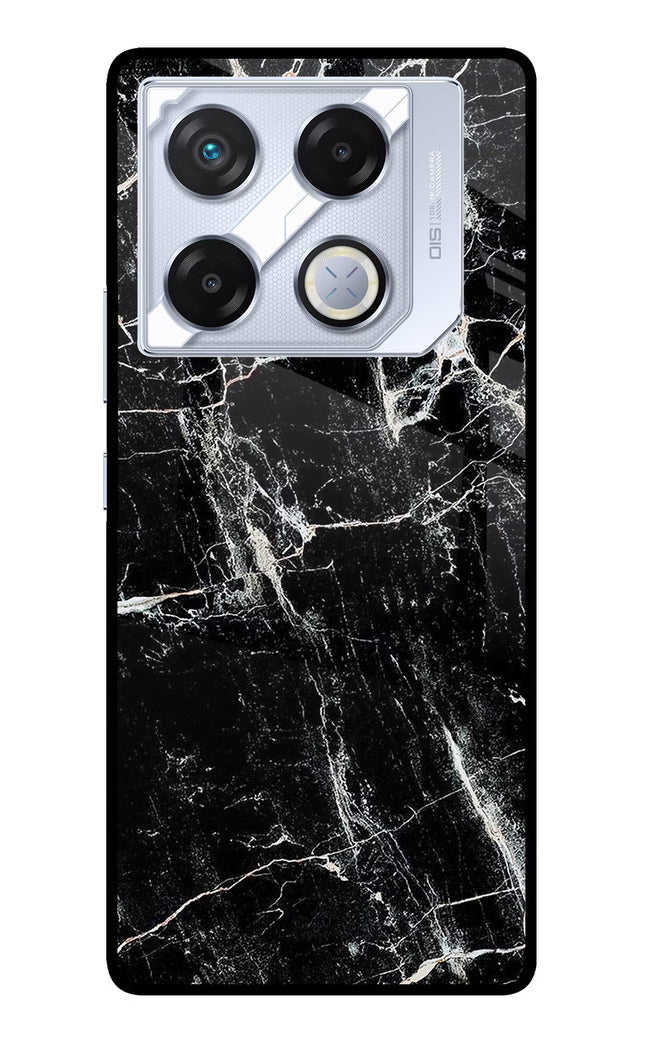Black Marble Texture Infinix GT 20 Pro Metal Case Back Cover by Casekaro