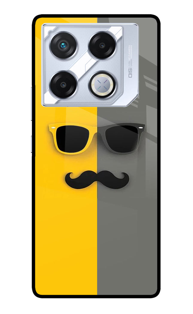 Sunglasses with Mustache Infinix GT 20 Pro Metal Case Back Cover by Casekaro