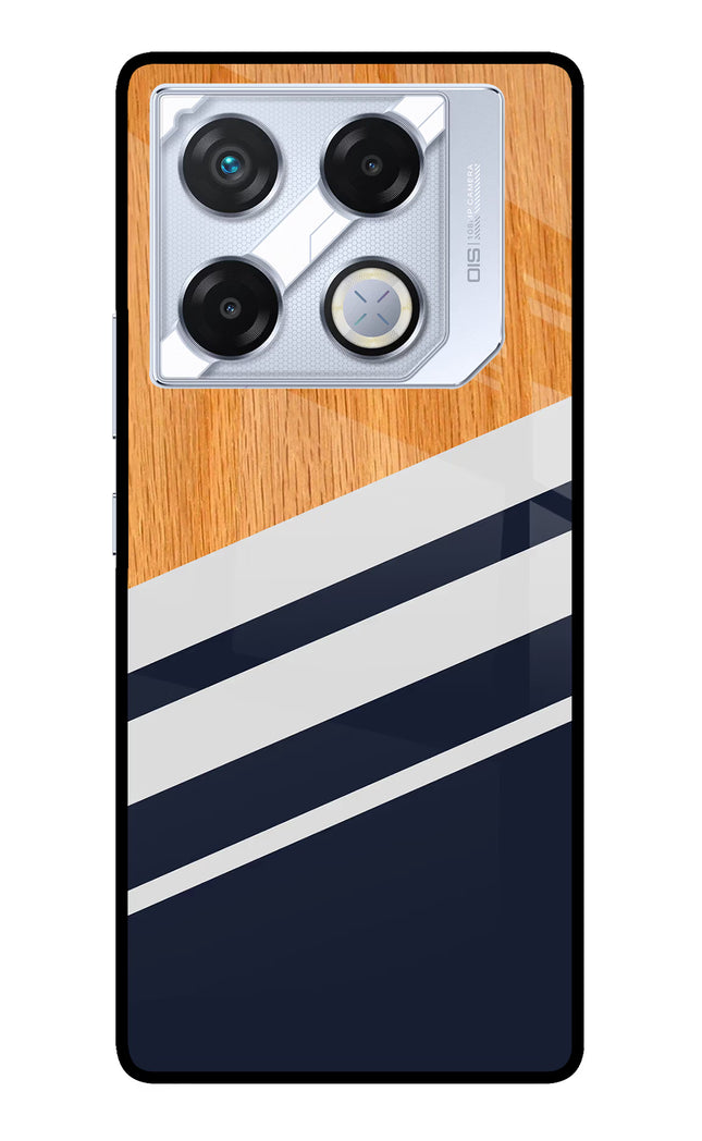 Blue and white wooden Infinix GT 20 Pro Metal Case Back Cover by Casekaro