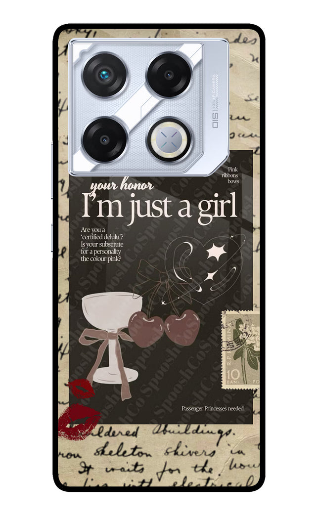 I am just a girl Infinix GT 20 Pro Metal Case Back Cover by Casekaro