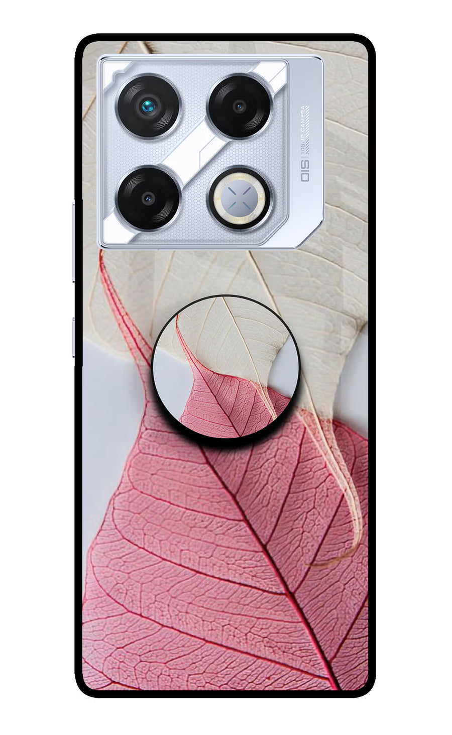 White Pink Leaf Infinix GT 20 Pro Pop Case, Metal case