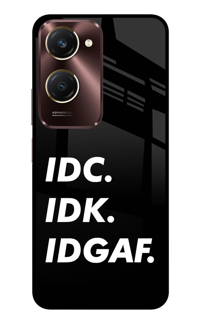 Idc Idk Idgaf Vivo Y28e 5G Metal Case Back Cover by Casekaro