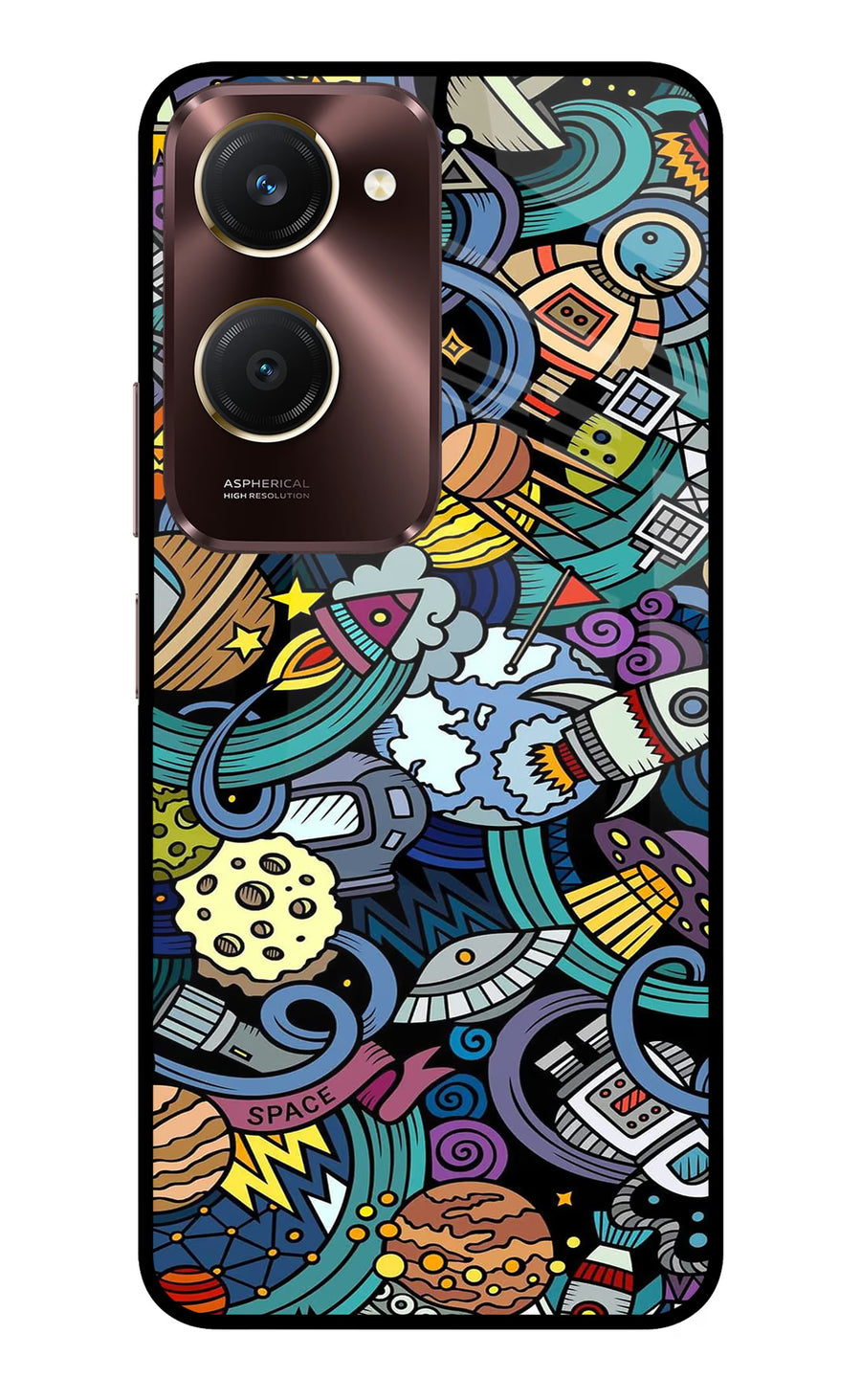Space Abstract Vivo Y28e 5G Back Cover, Metal case