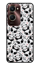 Cute Panda Vivo Y28e 5G Metal Case Back Cover by Casekaro
