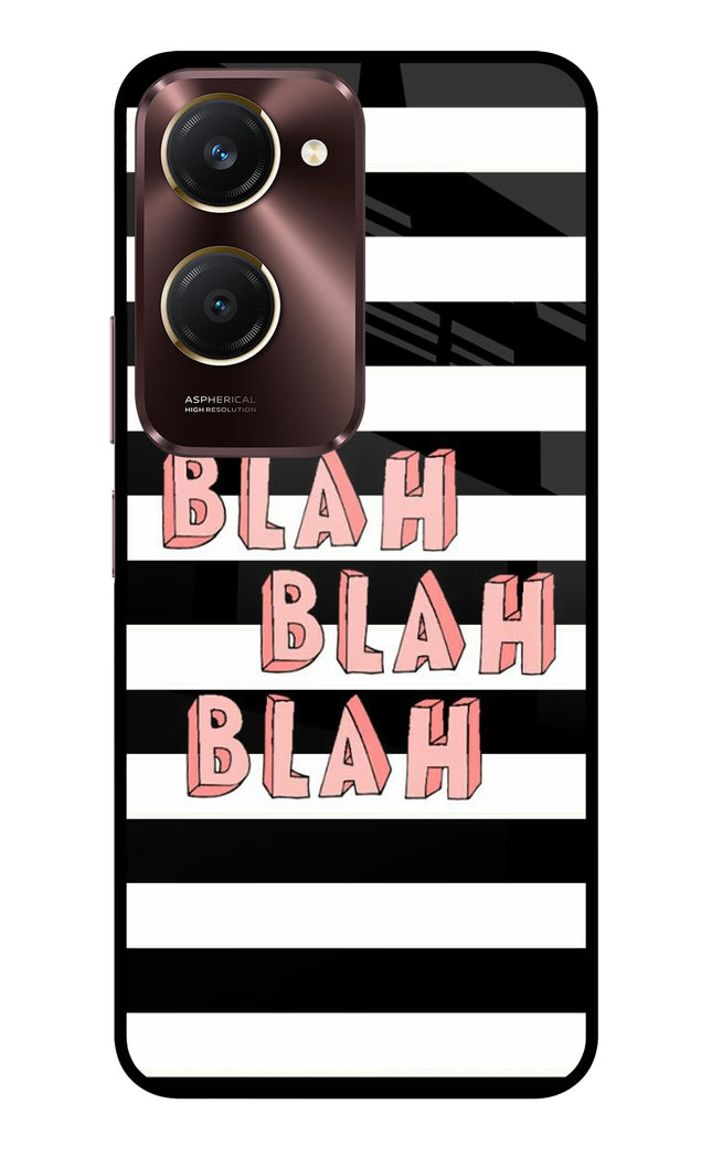 Blah Blah Blah Vivo Y28e 5G Metal Case Back Cover by Casekaro