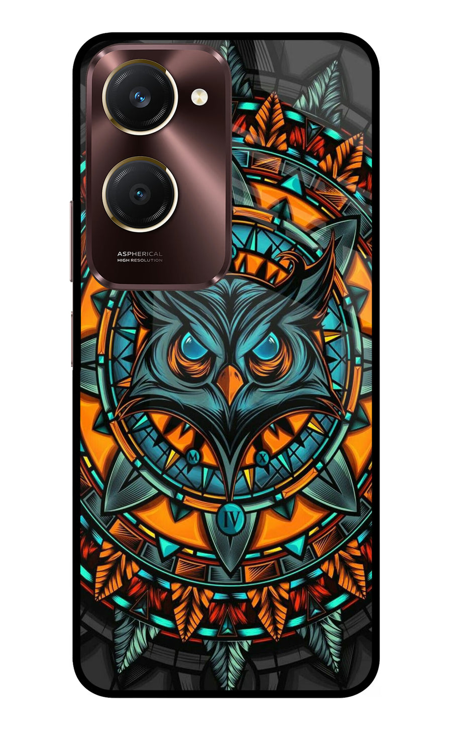 Angry Owl Art Vivo Y28e 5G Back Cover, Metal case
