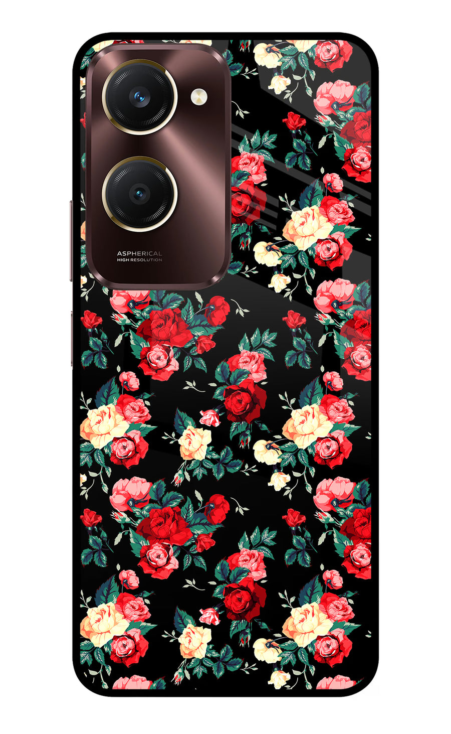Rose Pattern Vivo Y28e 5G Back Cover, Metal case
