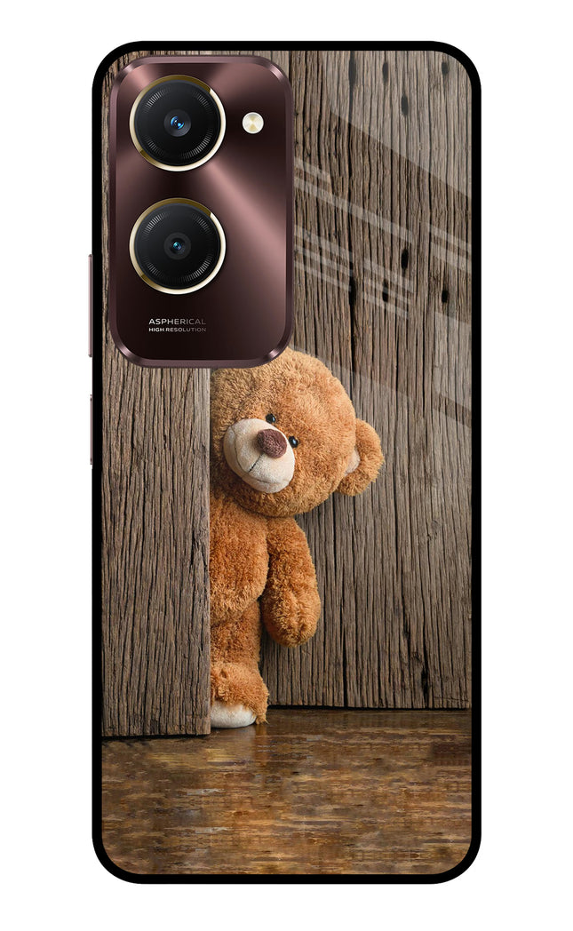 Teddy Wooden Vivo Y28e 5G Metal Case Back Cover by Casekaro