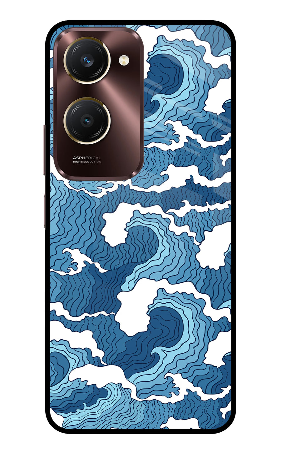 Blue Waves Vivo Y28e 5G Back Cover, Metal case