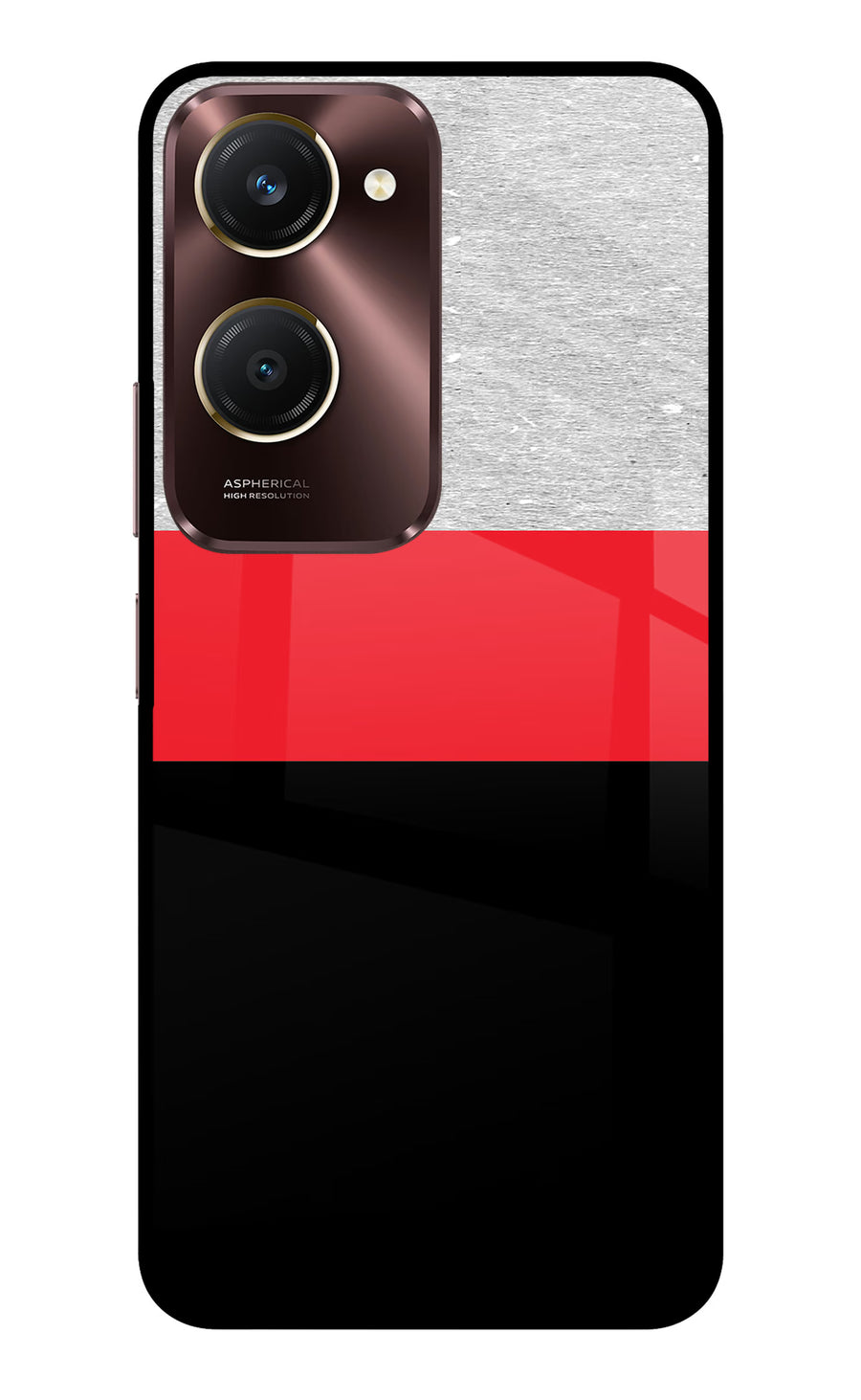 Tri Color Pattern Vivo Y28e 5G Back Cover, Metal case
