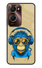Monkey Headphone Vivo Y28e 5G Metal Case Back Cover by Casekaro